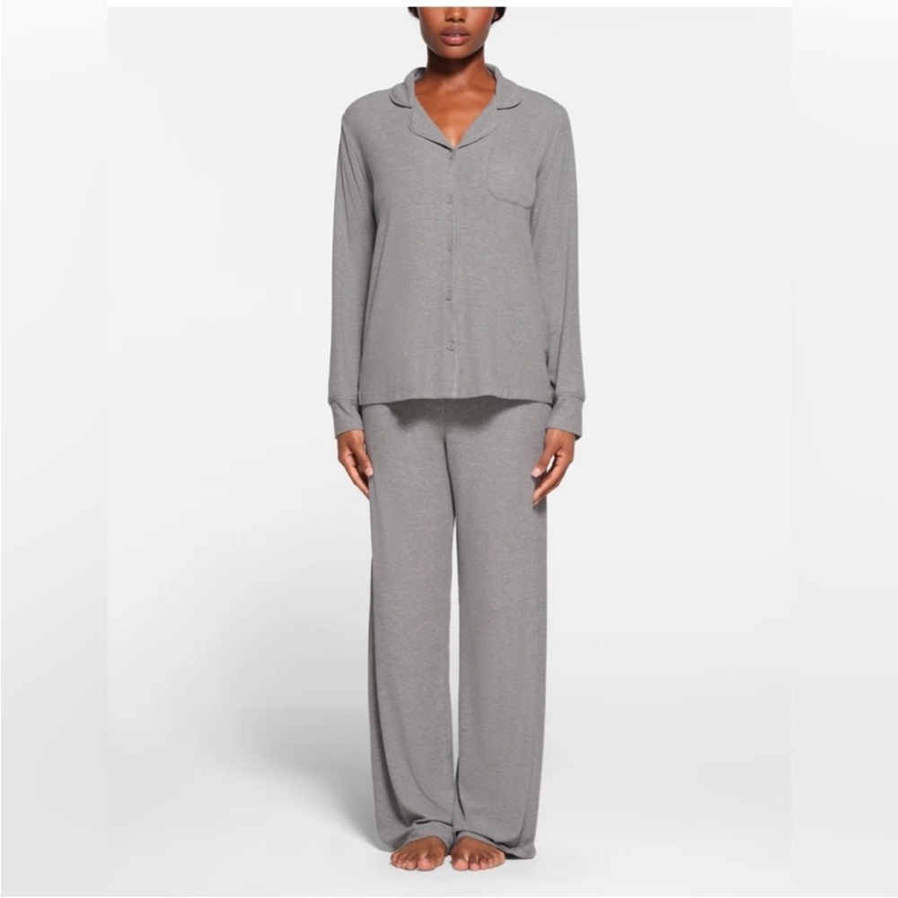 Skims grey ribbed pajamas